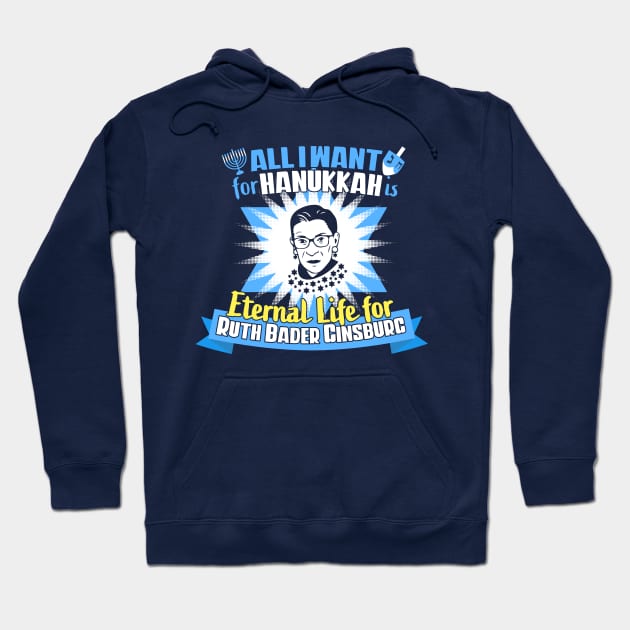 Hanukkah Ruth Bader Ginsburg Eternal Life for RBG Hoodie by mindeverykind